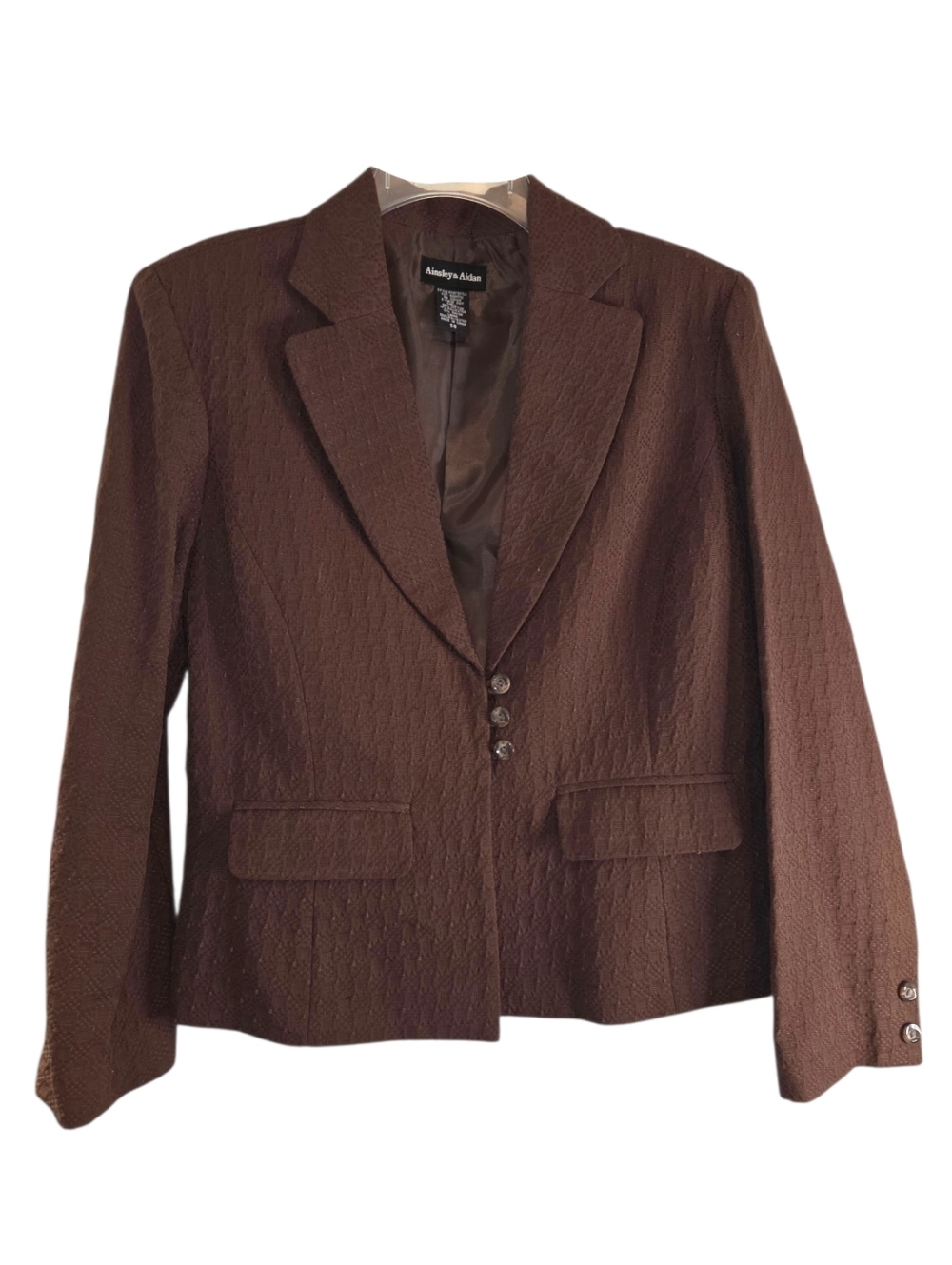 Ainsley & Aidan Brown Textured Career Work Blazer Jacket